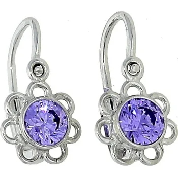 Náušnice Goldstore Dětské náušnice zirkon fialový Váha: 1.10 g
