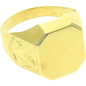 Prsten Goldstore Celozlatý masivní pánský prsten Velikost: 66, Váha: 5.80 g