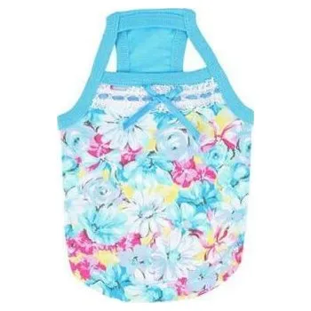 Obleček pro psa Puppia tílko Spring Garden modré varianta M