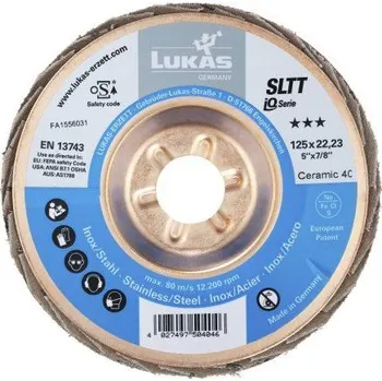 Příslušenství k brusce Lamelový kotouč LUKAS SLTT Ceramic 125 SLTT Ceramic 040