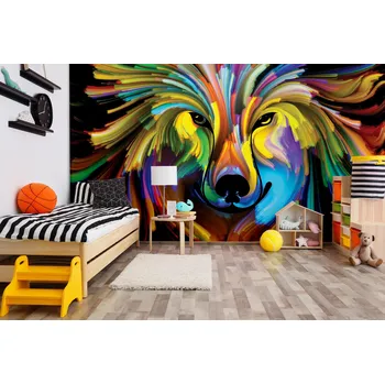 Malvis ® Tapeta Barevný pes Vel. (šířka x výška): 216 x 140 cm