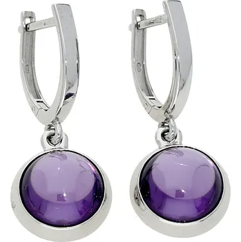 Náušnice Goldstore Náušnice v bílém zlatě ametyst Váha: 4.98 g