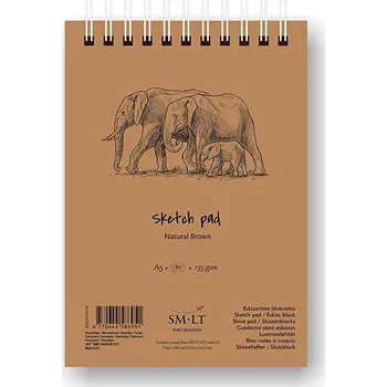 SM.LT Skicák s přírodním papírem Natural Brown SMLT A5 135 g, 80 listů