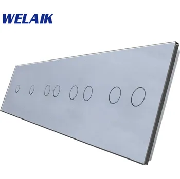 vypínač WELAIK pětinásobný panel vypínače skleněný 1+1+2+2+2 - šedý