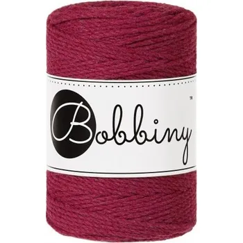 Příze Bobbiny bavlněná šňůra na macramé 3ply BABY Wine-Red