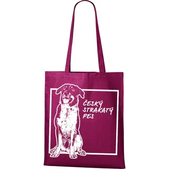 Plátěná taška Český strakatý pes, Barva Purpurová, Velikost 40×45 cm, Canvas Nákupní taška Bezvatriko.cz 1156