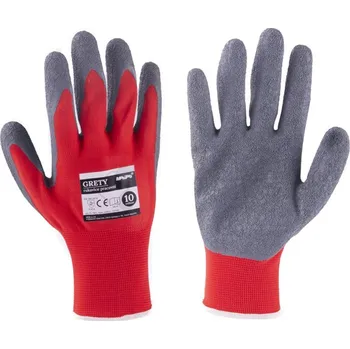 Pracovní rukavice Rukavice pracovní GRETY červeno - šedé, 10"