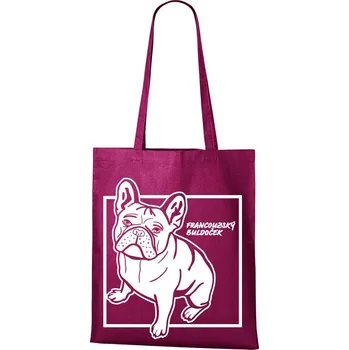 Plátěná taška Francouzský buldoček, Barva Purpurová, Velikost 40×45 cm, Canvas Nákupní taška Bezvatriko.cz 1046