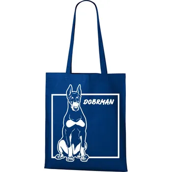 Nákupní taška Plátěná taška Dobrman, Barva Modrá, Velikost 40×45 cm, Canvas Nákupní taška Bezvatriko.cz 1049