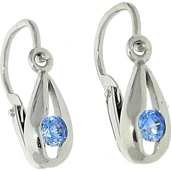 Náušnice Goldstore Dětské náušnice kapky modrý akvamarín Váha: 1.00 g