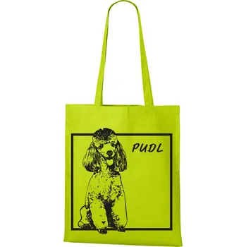 Nákupní taška Plátěná taška Pudl, Barva Limetková, Velikost 40×45 cm, Canvas Nákupní taška Bezvatriko.cz 1186 - DTF/DTG