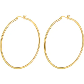 Náušnice Olivie Stříbrné 5cm KRUHY GOLD 7075 Ag 925; ≤4,9 g.