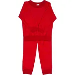 Rostoucí dvoudílné merino pyžamo dětské ze 100% merino vlny COSILANA červená barva Velikost: 152