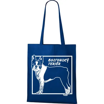Plátěná taška Bostonský teriér, Barva Modrá, Velikost 40×45 cm, Canvas Nákupní taška Bezvatriko.cz 1348