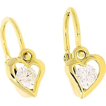 Náušnice Goldstore Dětské náušnice bílé srdce Váha: 0.95 g