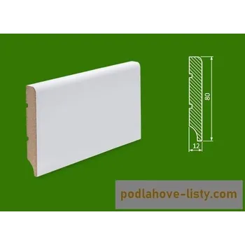 Podlahová lišta NOVÁK Vzorek - Podlahová soklová lišta 80x12R5 MDF bílá RAL9003 V-WD3