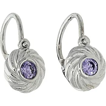 Náušnice Goldstore Dětské náušnice s fialovým zirkonem Váha: 0.85 g