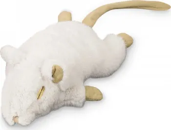 Hračka pro kočku Nobby Plyšová myška s šustivým tělem a kočičí šantou 19 cm bílá