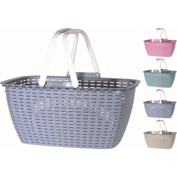 Nákupní košík Košík nákupní 43x30x21,5 cm mix barev Ratan plast