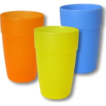 Sklenice kelímek 0,30l, MIX barev, PP matný, plast