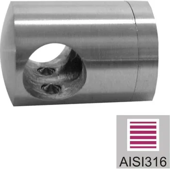 Hahn Steel Spojnicový úchyt pro tyč O10,0 mm / pro profil (plochý povrch), nerezová ocel AISI 316 -brus