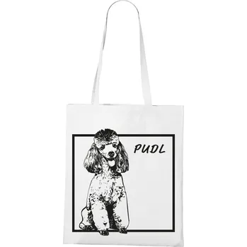 Plátěná taška Pudl, Barva Bílá, Velikost 40×45 cm, Canvas Nákupní taška Bezvatriko.cz 1186 - DTF/DTG