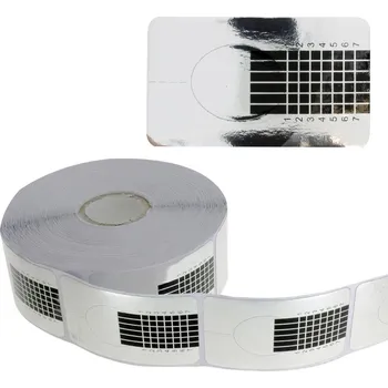 Šablony na nehty úzké formy, stříbrné, 500 ks