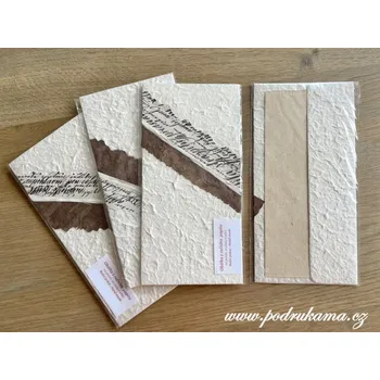 Pod Rukama Dárková obálka zdobená s kartou - přírodní písmo