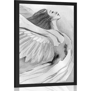Plakát Dovido Plakát svobodný anděl v černobílém provedení