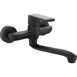Invena Siros, nástěnná dřezová baterie, černá matná, BC-90-004-A