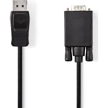 Video kabel Nedis propojovací kabel zástrčka DisplayPort – zástrčka VGA, 2 m, černá (CCGP37301BK20)