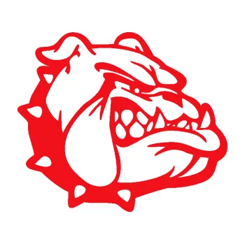 Polep vozidla SAMOLEPKA Pes 174 pravá rozzuřený buldok (10 - červená) NA AUTO, NÁLEPKA, FÓLIE, POLEP, TUNING, VLASTNÍ TEXT, TISK, AUTOSAMOLEPKY.cz, POLEPY, OBRÁZEK, LOGO, SAMOLEPKY