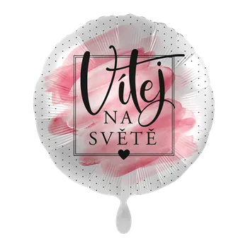 Balónek Premioloon Fóliový balón růžový - Vítej na světě