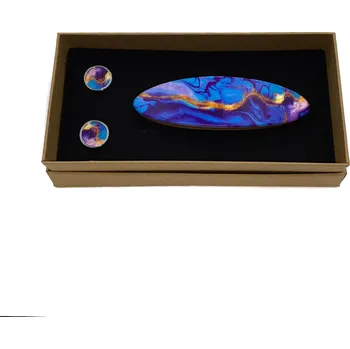 Náušnice art-wood.cz Dřevěná spona do vlasů + náušnice - Kaba