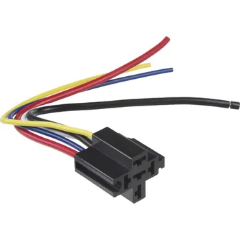 Auto elektroinstalace Relé patice s kabely černá, 5-vývodů, 10ks