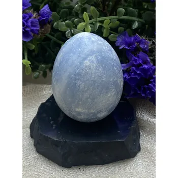 Vajíčko modrý kalcit Varianta: 2 - 4,5 x 3 cm