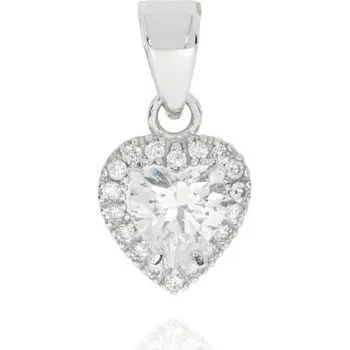 Přívěsek Bílé srdíčko se zirkonem