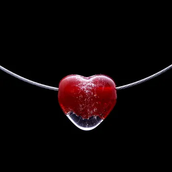 Smuteční dekorace Skleněné srdce na krk PSK3-4
