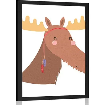 Plakát Dovido Plakát roztomilý sobík s indiánskými pírky