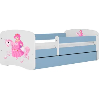 Dětská postel Dětská postel Babydreams princezna a poník modrá, varianta 70x140, se šuplíky, bez matrace