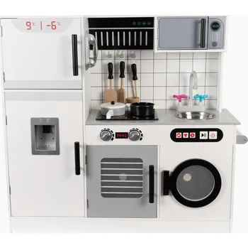 Dětská kuchyňka Recenze Dětská dřevěná kuchyňka se zvukovými a svítícími efekty bílá