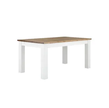 Jídelní stůl Olympia jídelní stůl z masivní akácie 140 x 90 cm bílý/hnědý