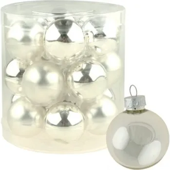 Vánoce Sada skleněných baněk stříbrných 4 cm, 18ks