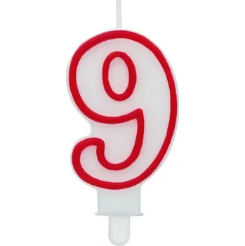 Dortová svíčka Godan Dortová svíčka s červeným okrajem - číslo 9