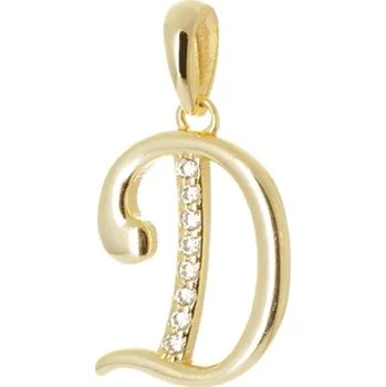 Přívěsek Stříbrný přívěšek písmeno D se zirkony STRZ0879F