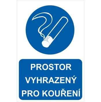 Místo vyhrazené pro kouření Samolepka PVC A4 (297 x 210 mm)