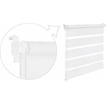 Roleta ZEBRA-SHOP Roleta DEN A NOC / MINI / PREMIUM / BÍLÁ / BH 20 Barva mechanizmu: hnědá, Výška: 150, Šířka: 106