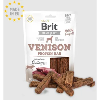 Pamlsek pro psa Brit Meaty Jerky Venison Protein Bar 400 g