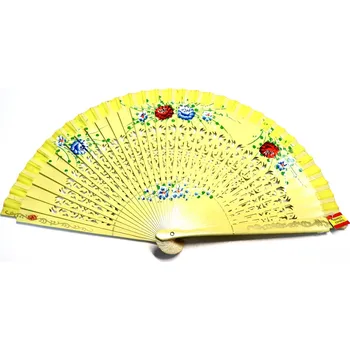 Karnevalový doplněk vějíř - oboustranný, světle žlutý