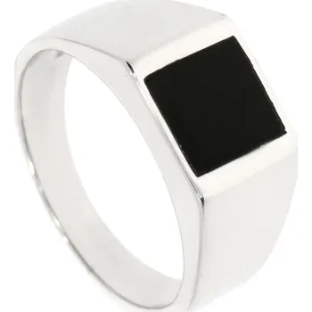 Prsten Zlatnictví Helios Pánský prsten s černým zdobením Velikost: 58, Váha: 4,80g